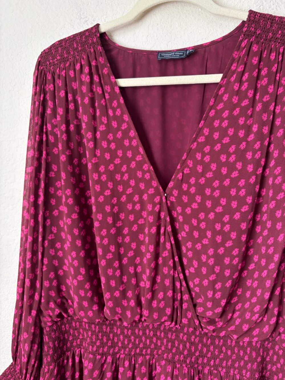Vineyard Vines XL Faux Wrap Long Sleeve Tiered Mini Dress - Picture 5 of 13